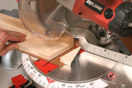 Making angle cuts with a miter saw