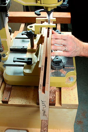 Cutting groove and mortises in outdoor storage box breadboard ends