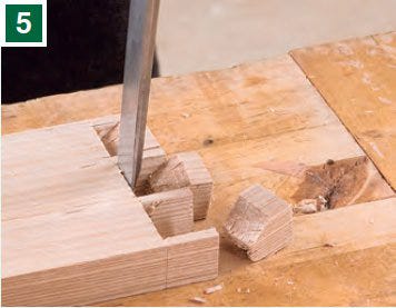 chopping out dovetail