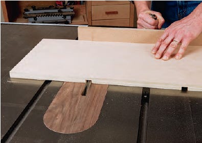 cutting shelving dadoes on a table saw