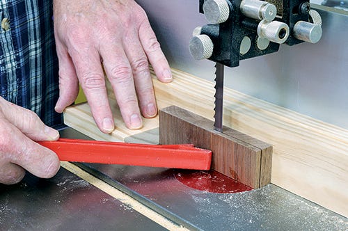 Cutting out tongs fulcrum with a band saw