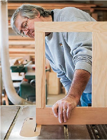 Cutting notches to create frame for sideboard body