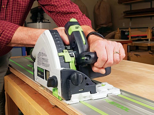 Cutting lumber with festool track saw