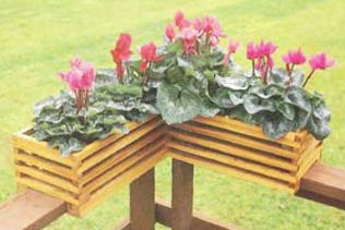 Planter box on the corner of a deck