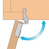 Diagram of the angle of a hinge opening