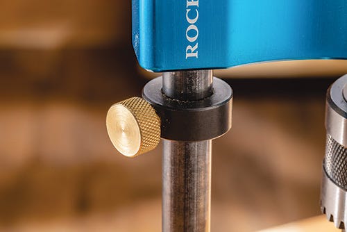 Brass depth knob for setting drilling guide stop