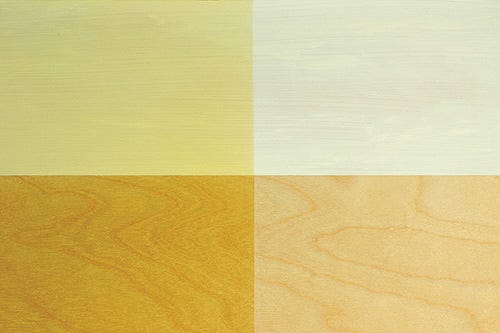 Four examples of coloration from flat finish