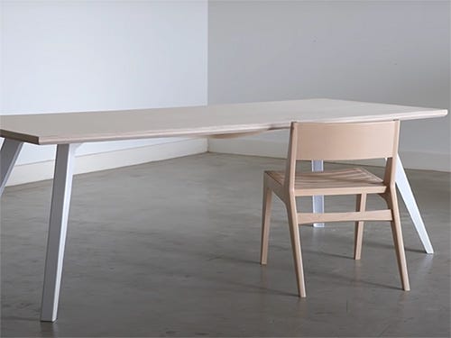 Baltic birch plywood table with custom legs