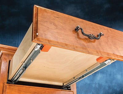 open drawer with blum tandem drawer slides