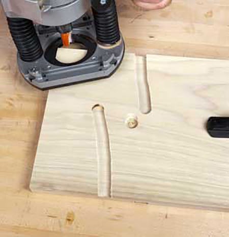 Examples of drifting cuts on a free-hand routing attempt