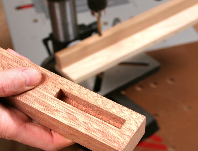 Mortise joint cut with a drill press