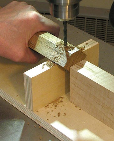 Drilling hole for installing occasional table leg