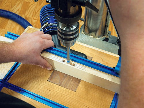 Drilling out mortise joint with a drill press