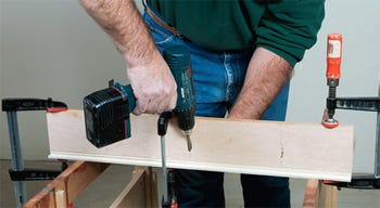 Fastening cleat in place with pocket hole screws