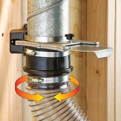 Rockler dust right four inch hose swivel