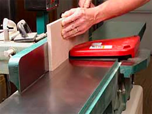 Running the edge of a board across a jointer
