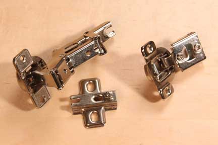 A example of several different versions of European hinges