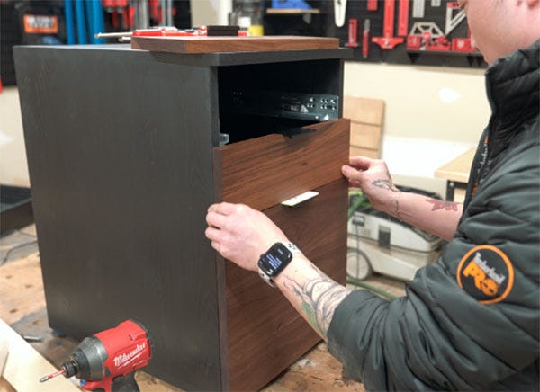 attaching drawer faces to file cabinet
