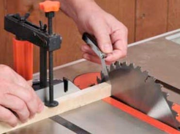 The process of maintaining a table saw