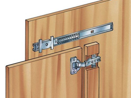 Diagram of installation of medium-duty slides
