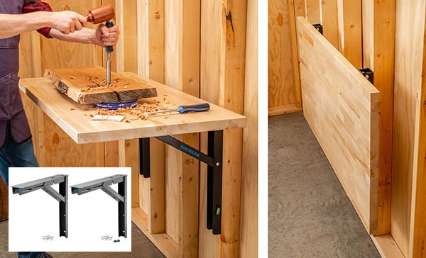 fold-down wall countertop or workbench