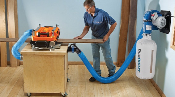 Dust collection setup for planer