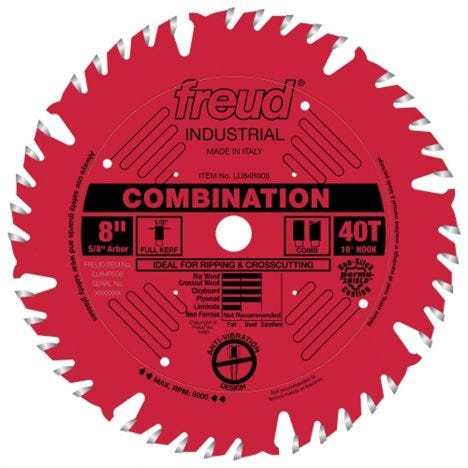 Freud eight inch combination saw blade