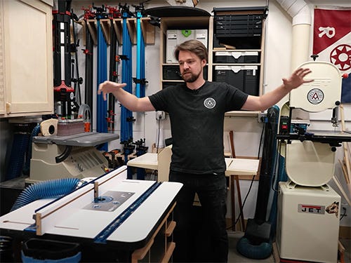 Michael Alm two car garage home workshop