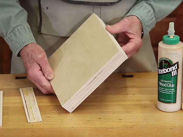 Doubling plywood thickness by gluing panels together