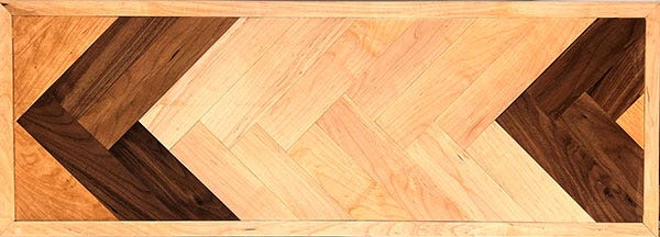 wood herringbone table top pattern