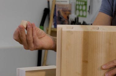 L-shaped tenon for strengthening casework joinery