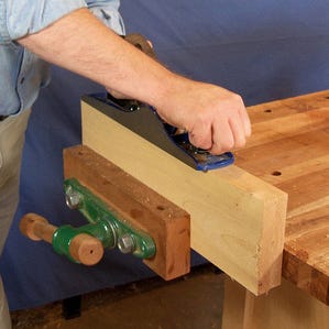 Smoothing lumber edges with a jack plane