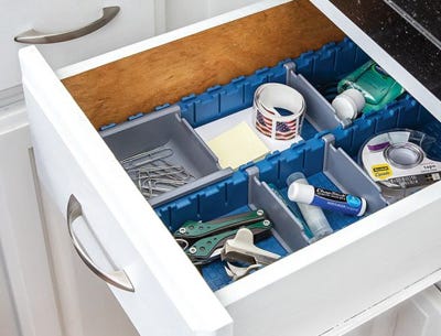 kitchen junk drawer with organizers
