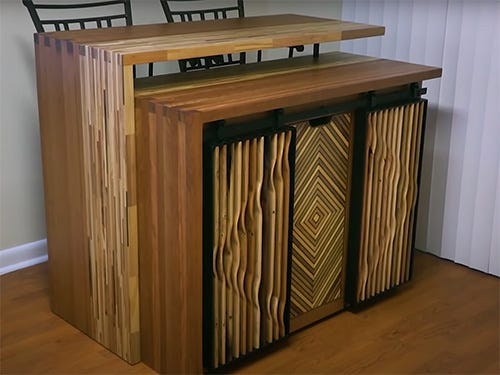 Reclaimed wood kitchen island cabinet