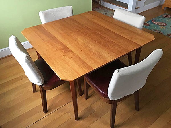 Kitchen table with a clear water-based polyurethane finish