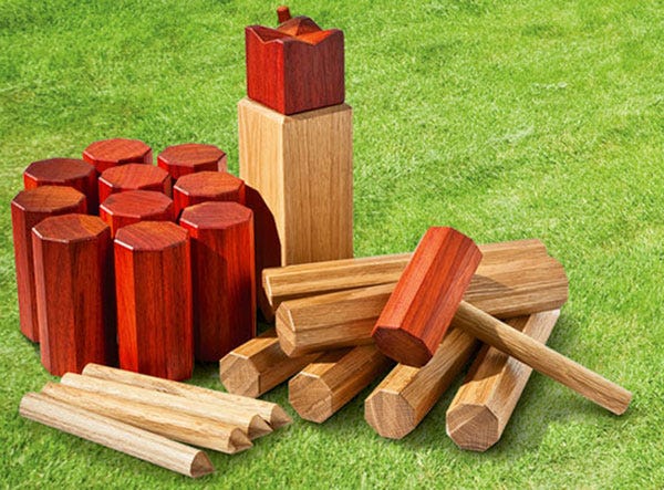 diy kubb yard game pieces