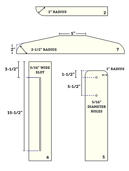 diagram showing part dimension details