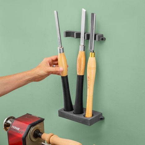 Rockler turning tool holder mounted to wall