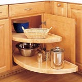 Example of half-moon style lazy susan shelving