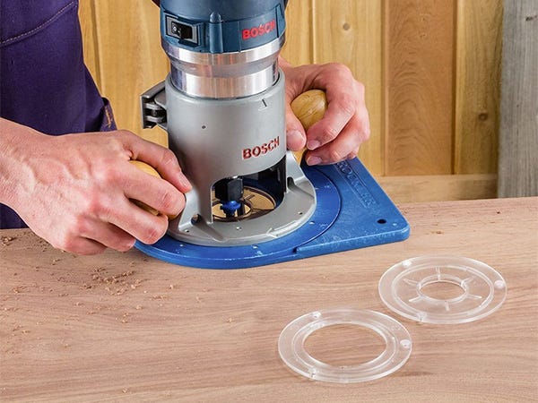 Using router inserts to make cuts on an uneven surface