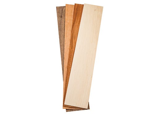 Long veneer panel with different finishes