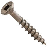 Example of a wood screw with lubed threads