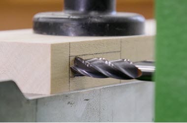 Cutting out mortise joinery with a bit