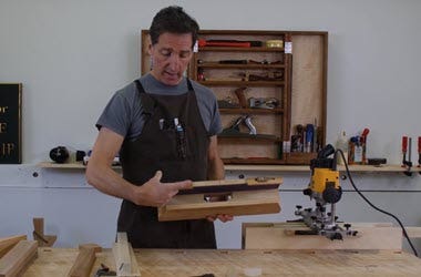 Showing router cut mortise joinery