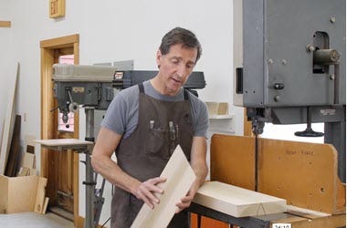 Lumber cut into veneer with a band saw