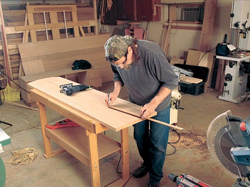 Marking out shape of media center top for cutting