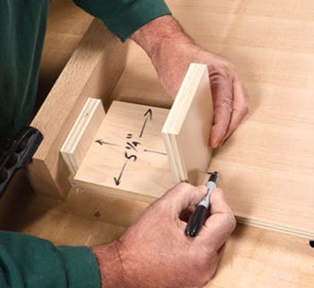 Creating marking gauge for measuring biscuit slot cuts