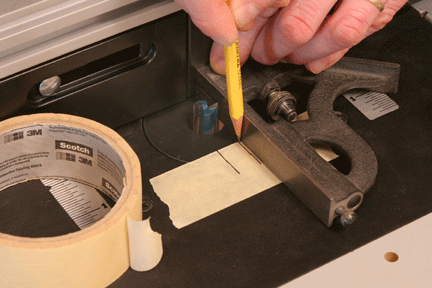 Marking tape with mortise cut reference lines