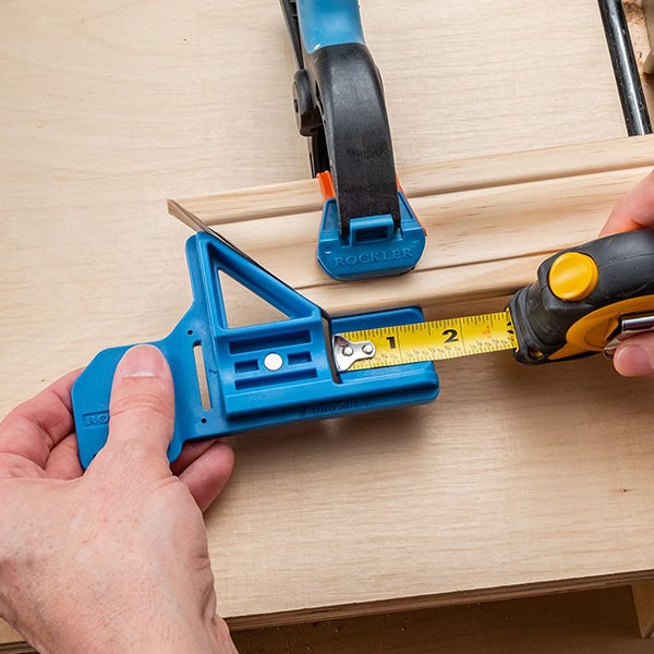 rockler trim gauge attached to molding and marking length