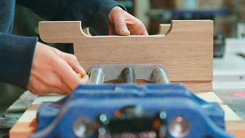 Checking installation hole location for installing vise
